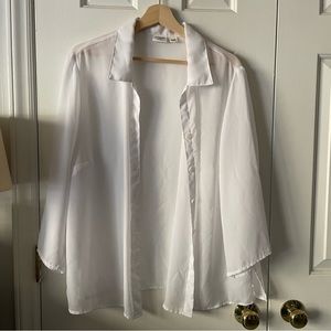 Cato 3/4 Sleeve Sheer Flowy Blouse